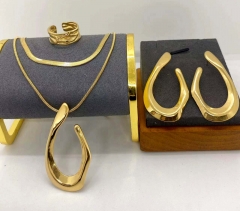 Stainless steel jewelry Necklace Earrings Ring set Wholesale