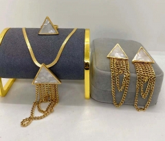 Stainless steel jewelry Necklace Earrings Ring set Wholesale