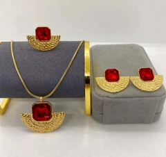 Stainless steel jewelry Necklace Earrings Ring set Wholesale