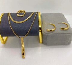 Stainless steel jewelry Necklace Earrings Ring set Wholesale