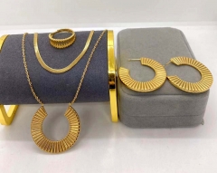 Stainless steel jewelry Necklace Earrings Ring set Wholesale