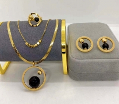 Stainless steel jewelry Necklace Earrings Ring set Wholesale