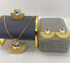 Stainless steel jewelry Necklace Earrings Ring set Wholesale