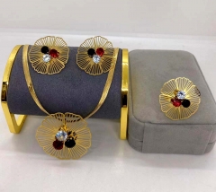 Stainless steel jewelry Necklace Earrings Ring set Wholesale