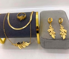 Stainless steel jewelry Necklace Earrings Ring set Wholesale