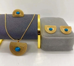 Stainless steel jewelry Necklace Earrings Ring set Wholesale