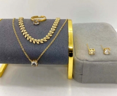 Stainless steel jewelry Necklace Earrings Ring set Wholesale