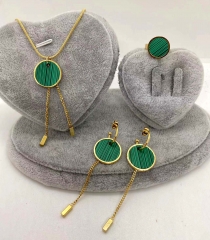 Stainless steel jewelry Necklace Earrings Ring set Wholesale