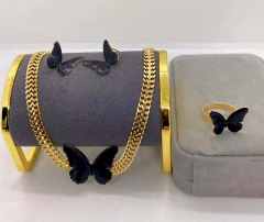 Stainless steel jewelry Necklace Earrings Ring set Wholesale