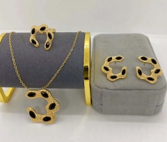 Stainless steel jewelry Necklace Earrings Ring set Wholesale