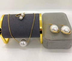 Stainless steel jewelry Necklace Earrings Ring set Wholesale