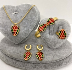 Stainless steel jewelry Necklace Earrings Ring set Wholesale