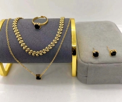 Stainless steel jewelry Necklace Earrings Ring set Wholesale