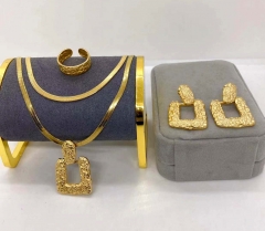 Stainless steel jewelry Necklace Earrings Ring set Wholesale