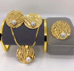 Stainless steel jewelry Necklace Earrings Ring set Wholesale