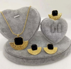 Stainless steel jewelry Necklace Earrings Ring set Wholesale