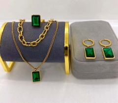 Stainless steel jewelry Necklace Earrings Ring set Wholesale