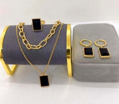 Stainless steel jewelry Necklace Earrings Ring set Wholesale
