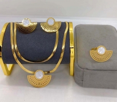 Stainless steel jewelry Necklace Earrings Ring set Wholesale