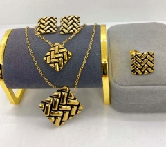 Stainless steel jewelry Necklace Earrings Ring set Wholesale