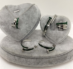 Stainless steel jewelry Necklace Earrings Ring set Wholesale