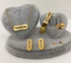 Stainless steel jewelry Necklace Earrings Ring set Wholesale