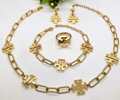 Stainless steel jewelry Necklace Earrings ring bracelet set Wholesale