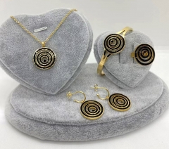 Stainless steel jewelry Necklace Earrings ring bracelet set Wholesale