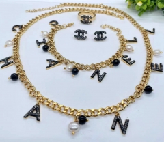 Stainless steel jewelry Necklace Earrings ring bracelet set Wholesale