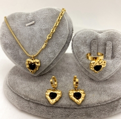 Stainless steel jewelry Necklace Earrings Ring set Wholesale