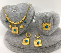 Stainless steel jewelry Necklace Earrings Ring set Wholesale