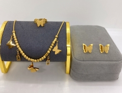 Stainless steel jewelry Necklace Earrings Ring set Wholesale
