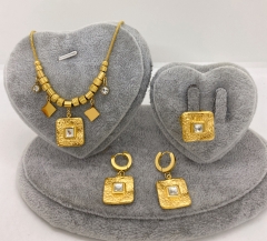 Stainless steel jewelry Necklace Earrings Ring set Wholesale