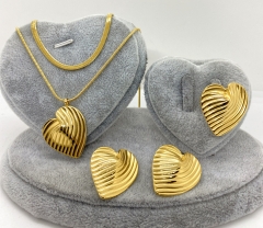 Stainless steel jewelry Necklace Earrings Ring set Wholesale