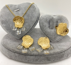 Stainless steel jewelry Necklace Earrings Ring set Wholesale