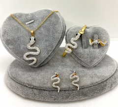 Stainless steel jewelry Necklace Earrings Ring bracelet set Wholesale