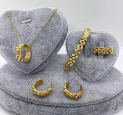 Stainless steel jewelry Necklace Earrings Ring bracelet set Wholesale