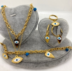 Stainless steel jewelry Necklace Earrings Ring bracelet set Wholesale
