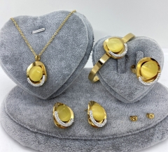 Stainless steel jewelry Necklace Earrings Ring bracelet set Wholesale