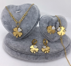 Stainless steel jewelry Necklace Earrings Ring bracelet set Wholesale