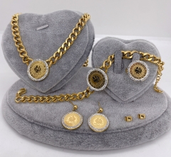 Stainless steel jewelry Necklace Earrings Ring bracelet set Wholesale