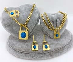 Stainless steel jewelry Necklace Earrings Ring bracelet set Wholesale