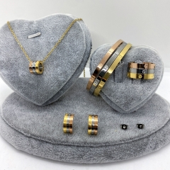 Stainless steel jewelry Necklace Earrings Ring bracelet set Wholesale