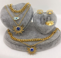 Stainless steel jewelry Necklace Earrings Ring bracelet set Wholesale