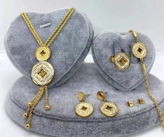 Stainless steel jewelry Necklace Earrings Ring bracelet set Wholesale