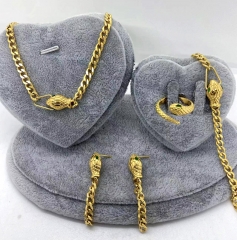 Stainless steel jewelry Necklace Earrings Ring bracelet set Wholesale