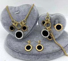 Stainless steel jewelry Necklace Earrings Ring bracelet set Wholesale