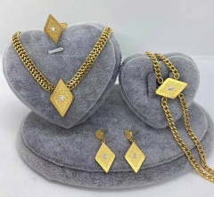 Stainless steel jewelry Necklace Earrings Ring bracelet set Wholesale