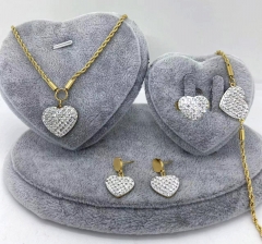 Stainless steel jewelry Necklace Earrings Ring bracelet set Wholesale