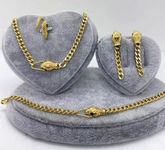 Stainless steel jewelry Necklace Earrings Ring bracelet set Wholesale